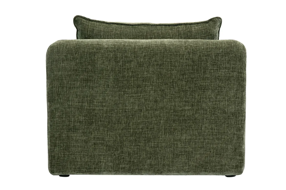 Fauteuil convertible en tissu effet velours texturé vert kaki MAHAUT