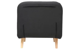 Fauteuil convertible scandinave en tissu gris foncé et bois clair AMIKO