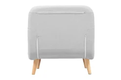 Fauteuil convertible scandinave en tissu gris clair et bois clair AMIKO