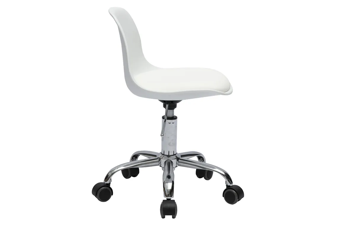 Fauteuil de bureau blanc enfant à roulettes STEEVY