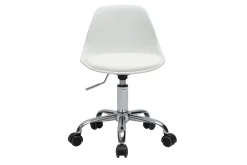Fauteuil de bureau blanc enfant à roulettes STEEVY