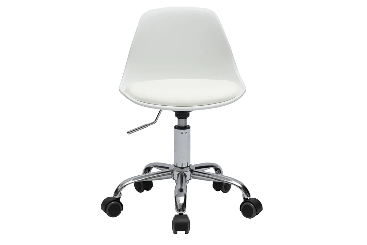 Fauteuil de bureau blanc enfant à roulettes STEEVY