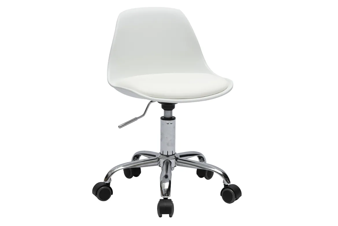 Fauteuil de bureau blanc enfant à roulettes STEEVY