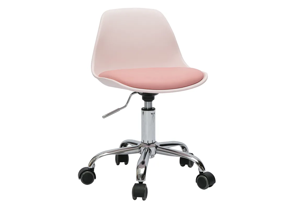 Fauteuil de bureau rose enfant à roulettes STEEVY