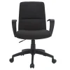 Fauteuil de bureau à roulettes design noire en tissu et métal CHUCK