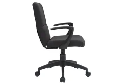 Fauteuil de bureau à roulettes design noire en tissu et métal CHUCK