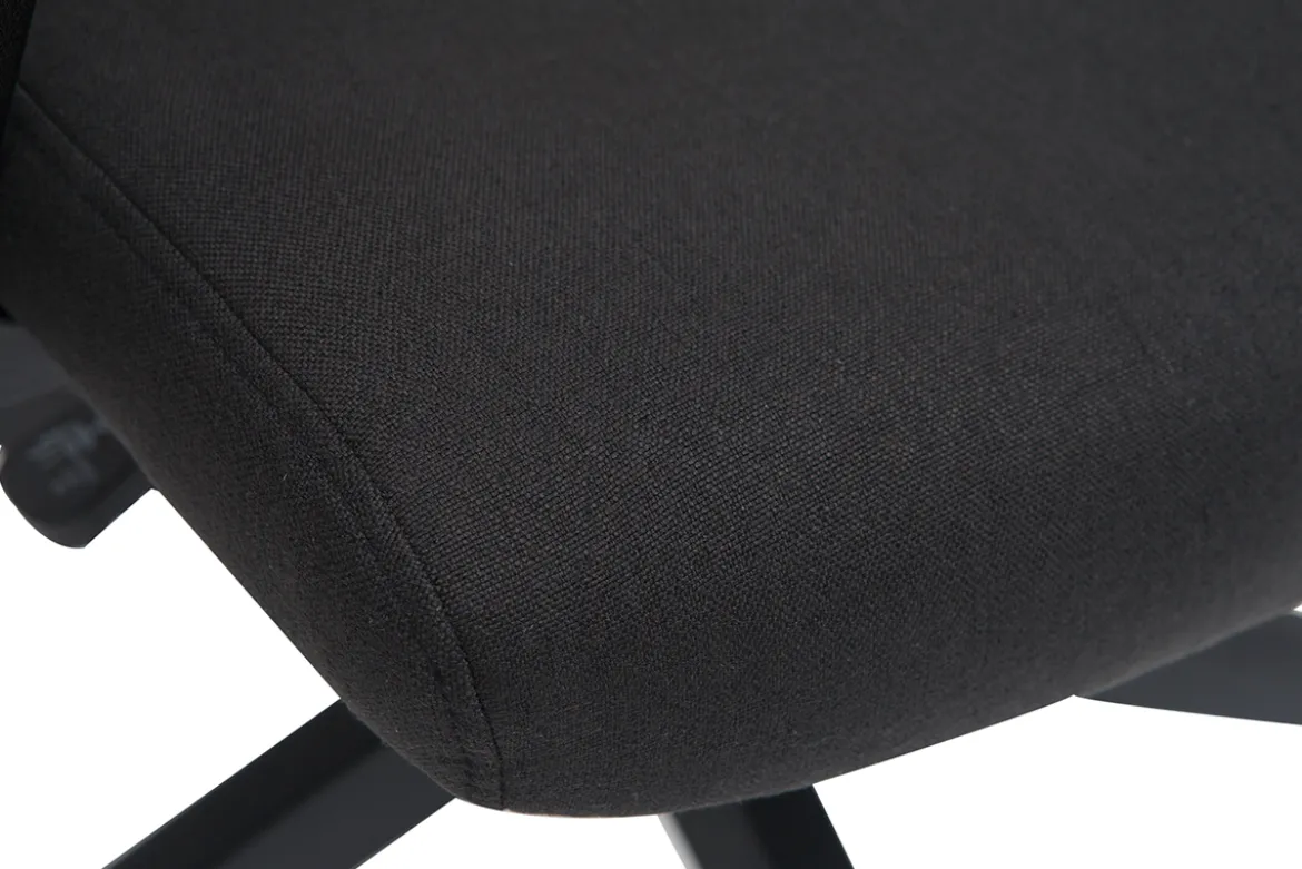 Fauteuil de bureau à roulettes design noire en tissu et métal CHUCK