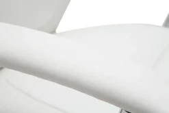 Fauteuil de bureau à roulettes design blanc et acier chromé WALL STREET
