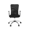 Fauteuil de bureau à roulettes design en mesh noir et acier chromé PLUZ