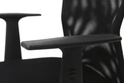 Fauteuil de bureau à roulettes design en mesh noir et acier chromé PLUZ