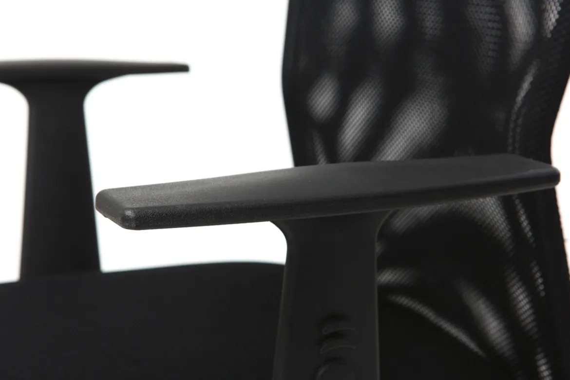 Fauteuil de bureau à roulettes design en mesh noir et acier chromé PLUZ
