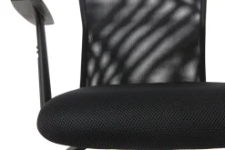 Fauteuil de bureau à roulettes design en mesh noir et acier chromé PLUZ