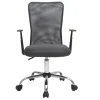 Fauteuil de bureau à roulettes design en mesh gris et acier chromé PLUZ