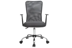 Fauteuil de bureau à roulettes design en mesh gris et acier chromé PLUZ