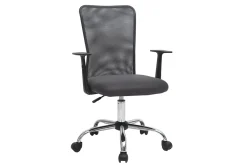 Fauteuil de bureau à roulettes design en mesh gris et acier chromé PLUZ