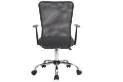 Fauteuil de bureau à roulettes design en mesh gris et acier chromé PLUZ
