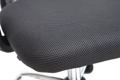 Fauteuil de bureau à roulettes design en mesh gris et acier chromé PLUZ