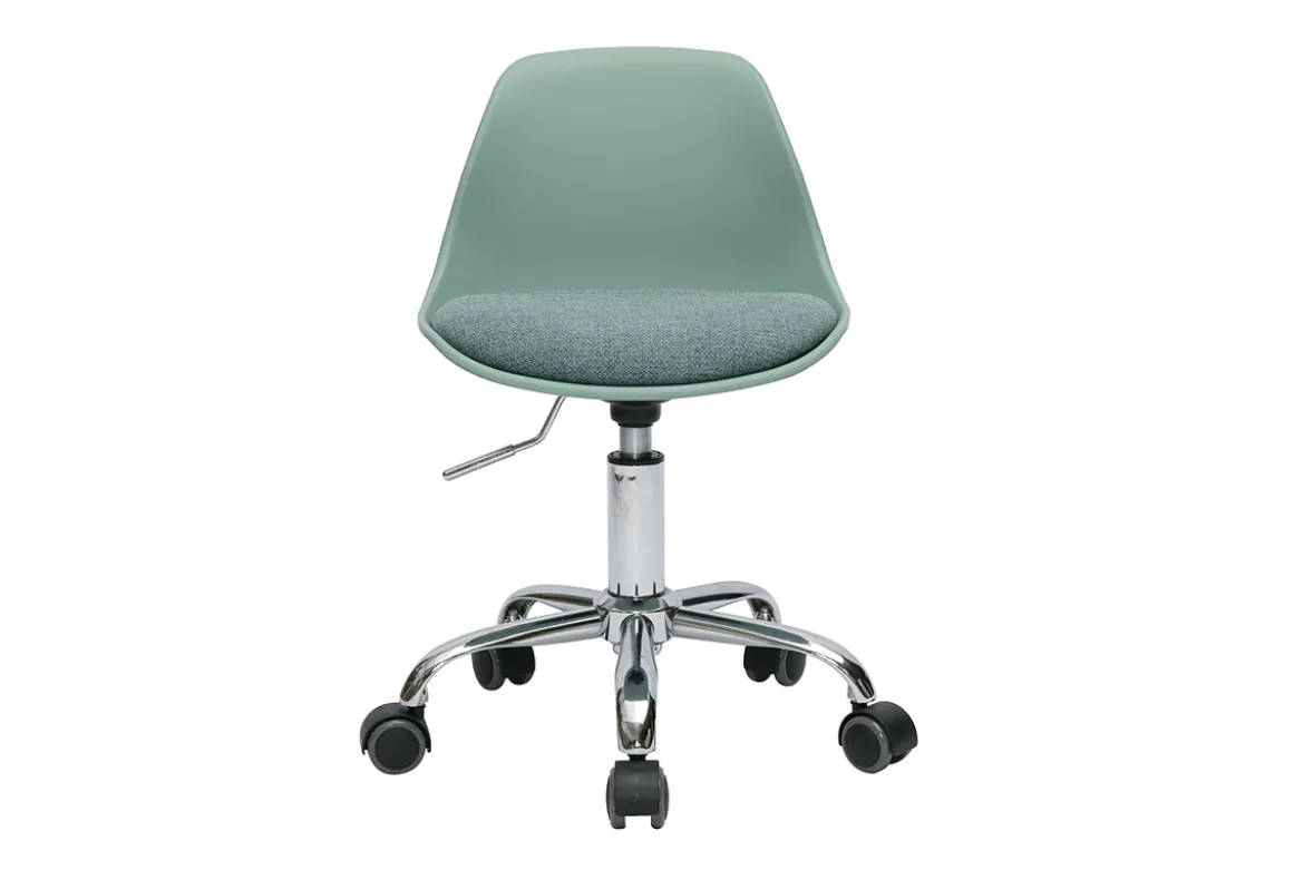 Fauteuil de bureau vert de gris enfant à roulettes STEEVY