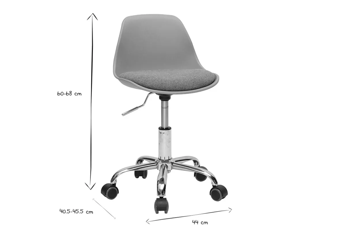 Fauteuil de bureau vert de gris enfant à roulettes STEEVY
