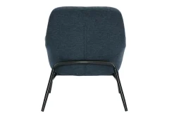 Fauteuil design en tissu effet velours texturé bleu foncé et métal noir MAXINE