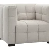 Fauteuil design en tissu effet velours texturé beige CORTO