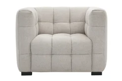 Fauteuil design en tissu effet velours texturé beige CORTO