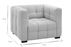 Fauteuil design en tissu effet velours texturé beige CORTO