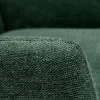 Fauteuil design en tissu effet velours texturé vert et métal noir COME