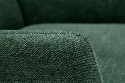 Fauteuil design en tissu effet velours texturé vert et métal noir COME