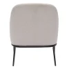 Fauteuil design en tissu effet velours texturé beige et métal noir BREGO