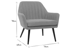 Fauteuil design en tissu effet velours texturé jaune moutarde et métal noir GASTON