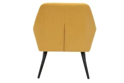 Fauteuil design en tissu effet velours texturé jaune moutarde et métal noir GASTON