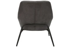 Fauteuil design en tissu effet velours gris foncé et métal noir MAXINE