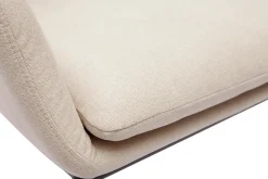 Fauteuil design en tissu effet velours beige et métal noir MAXINE