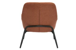 Fauteuil design en tissu effet velours terre brulée et métal noir MAXINE