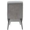Fauteuil design en tissu effet velours gris et métal noir TAYLOR