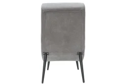 Fauteuil design en tissu effet velours gris et métal noir TAYLOR