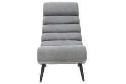Fauteuil design en tissu effet velours gris et métal noir TAYLOR
