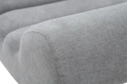 Fauteuil design en tissu effet velours gris et métal noir TAYLOR