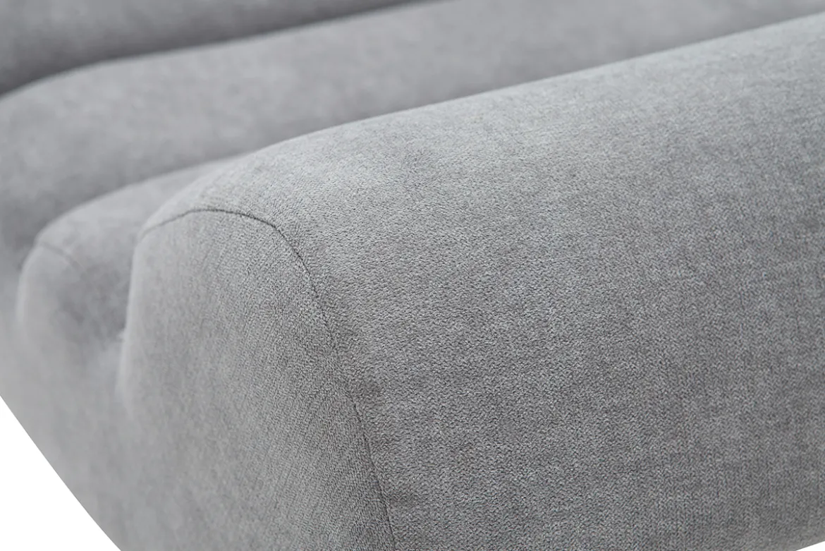 Fauteuil design en tissu effet velours gris et métal noir TAYLOR
