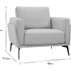 Fauteuil design en tissu vert de gris et métal noir MOSCO