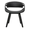 Fauteuil design noir et bois noir ARAMIS