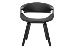 Fauteuil design noir et bois noir ARAMIS