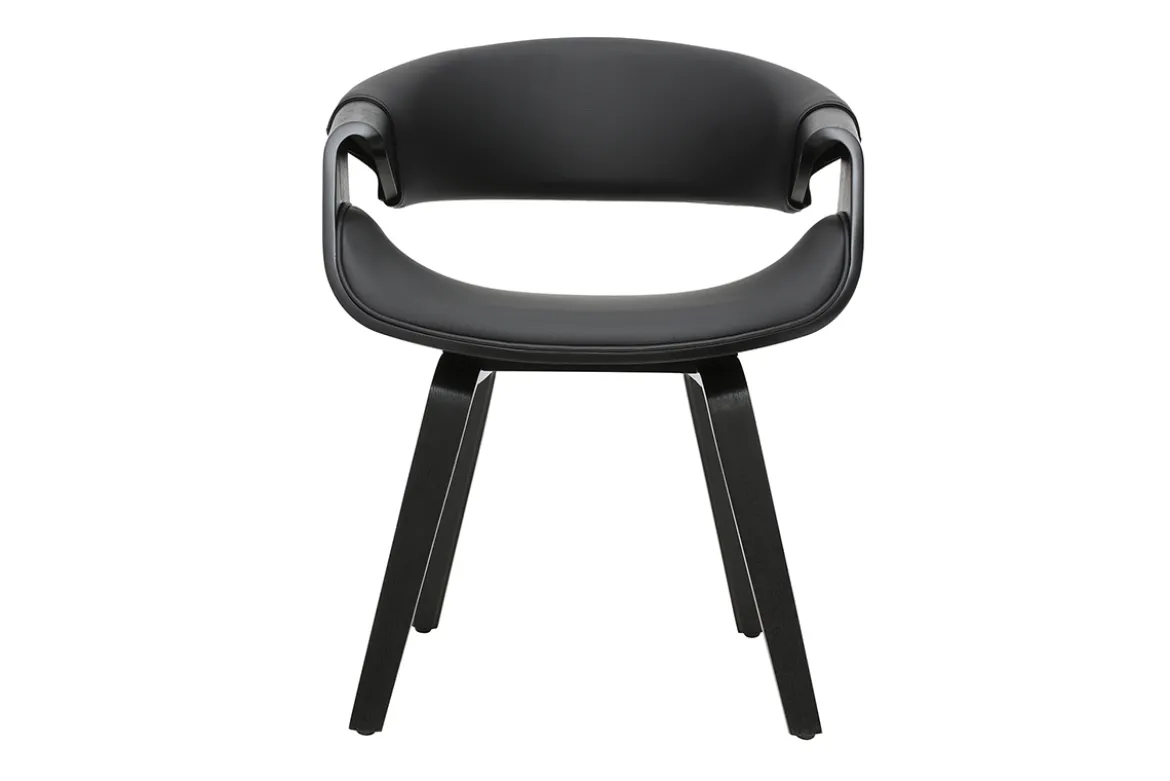 Fauteuil design noir et bois noir ARAMIS