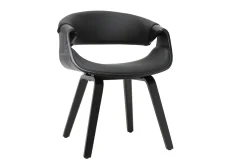 Fauteuil design noir et bois noir ARAMIS