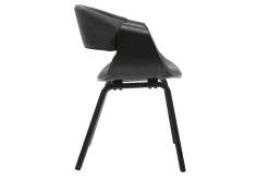 Fauteuil design noir et bois noir ARAMIS