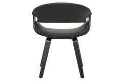 Fauteuil design noir et bois noir ARAMIS