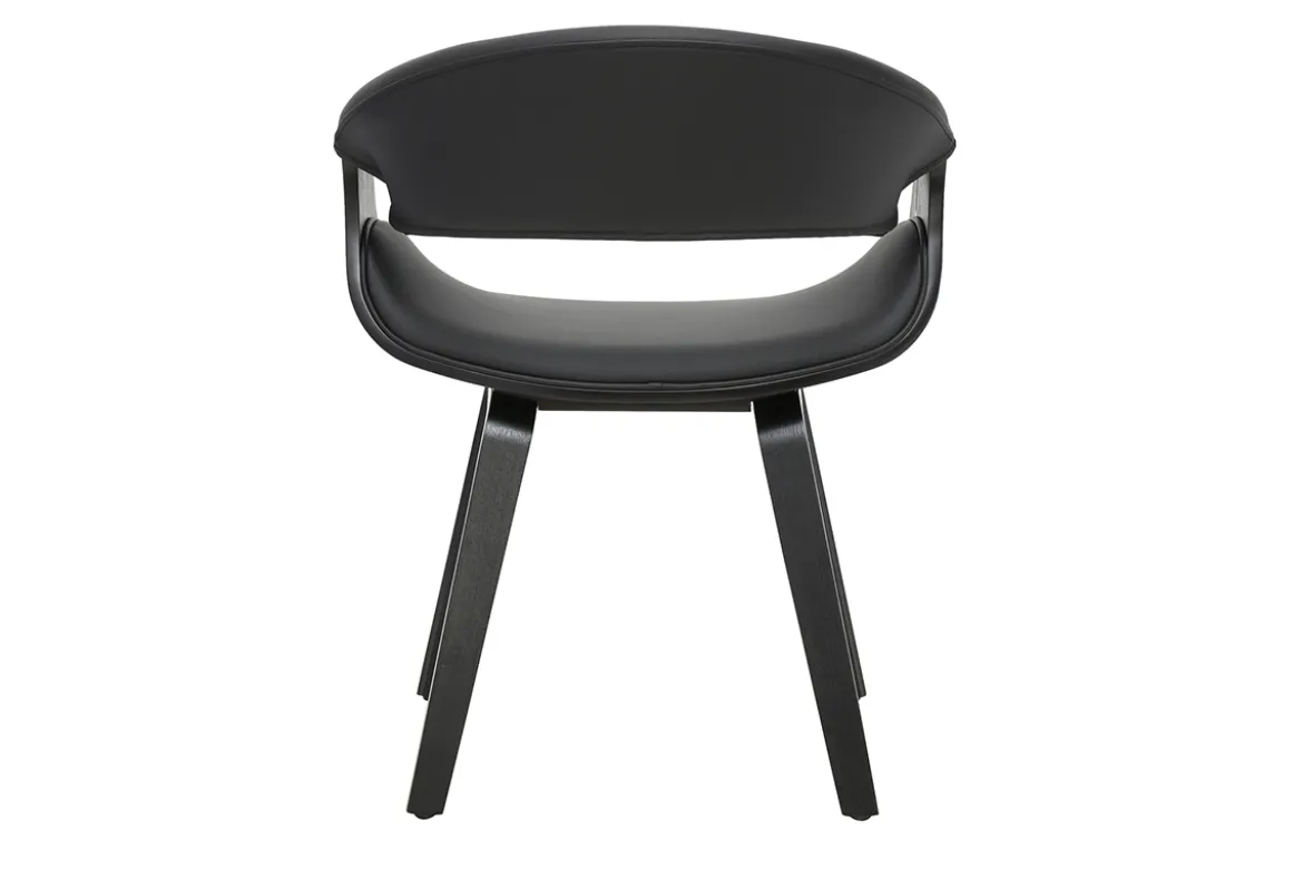 Fauteuil design noir et bois noir ARAMIS