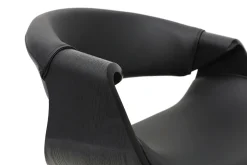 Fauteuil design noir et bois noir ARAMIS