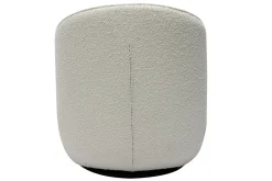 Fauteuil design pivotant en tissu effet laine bouclée blanc AMBER